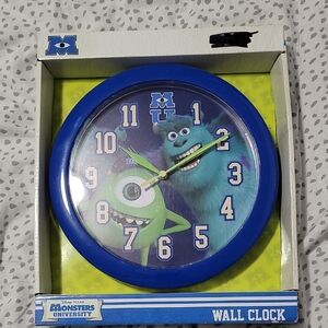 Vintage Disney Blue Monsters University Wall Clock. Add Fun To Any Wall!